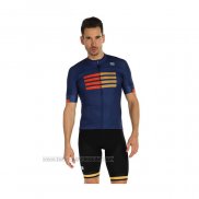 2021 Fahrradbekleidung Sportful Blau Trikot Kurzarm und Tragerhose