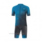 2022 Fahrradbekleidung Gore Blau Trikot Kurzarm und Tragerhose