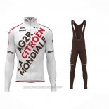 2023 Fahrradbekleidung Ag2r La Mondiale Wei Trikot Langarm und Tragerhose