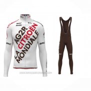 2023 Fahrradbekleidung Ag2r La Mondiale Wei Trikot Langarm und Tragerhose