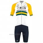 2023 Fahrradbekleidung Ineos Grenadiers Gelb Trikot Kurzarm Und Tragerhose