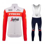 2023 Fahrradbekleidung Trek Segafredo Orange Wei Trikot Langarm Und Tragerhose