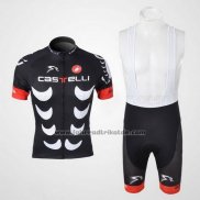 2010 Fahrradbekleidung Castelli Shwarz und Wei Trikot Kurzarm und Tragerhose