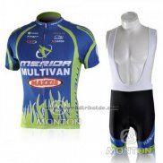 2010 Fahrradbekleidung Merida Blau und Grun Trikot Kurzarm und Tragerhose