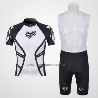 2011 Fahrradbekleidung Fox Wei und Shwarz Trikot Kurzarm und Tragerhose