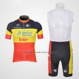 2011 Fahrradbekleidung Omega Pharma Lotto Champion Belga Trikot Kurzarm und Tragerhose
