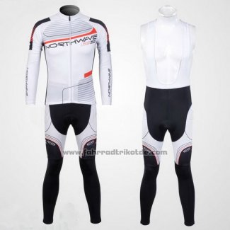 2012 Fahrradbekleidung Northwave Shwarz und Wei Trikot Langarm und Tragerhose