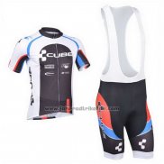 2013 Fahrradbekleidung Cube Shwarz und Wei Trikot Kurzarm und Tragerhose