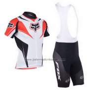 2013 Fahrradbekleidung Fox Wei und Rot Trikot Kurzarm und Tragerhose