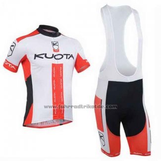 2013 Fahrradbekleidung Kuota Rot und Wei Trikot Kurzarm und Tragerhose