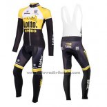 2015 Fahrradbekleidung Lotto NL Jumbo Gelb und Shwarz Trikot Langarm und Tragerhose