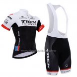 2015 Fahrradbekleidung Trek Factory Racing Factory Racing Wei und Shwarz Trikot Kurzarm und Tragerhose