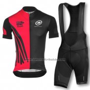 2016 Fahrradbekleidung Assos Rot und Shwarz Trikot Kurzarm und Tragerhose