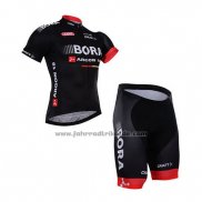 2016 Fahrradbekleidung Bora Shwarz Trikot Kurzarm und Tragerhose