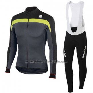 2016 Fahrradbekleidung Sportful Shwarz und Gelb Trikot Langarm und Tragerhose