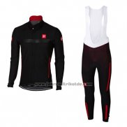 2017 Fahrradbekleidung Castelli Shwarz Trikot Langarm und Tragerhose