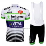 2017 Fahrradbekleidung Fortuneo Vital Concept Wei Trikot Kurzarm und Tragerhose