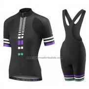 2017 Fahrradbekleidung Frau Liv Zebra Shwarz Trikot Kurzarm und Tragerhose