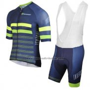 2017 Fahrradbekleidung Inverse Blau Trikot Kurzarm und Tragerhose