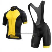 2017 Fahrradbekleidung Mavic Gelb und Shwarz Trikot Kurzarm und Tragerhose