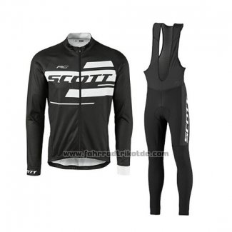 2017 Fahrradbekleidung Scott Shwarz und Wei Trikot Langarm und Tragerhose