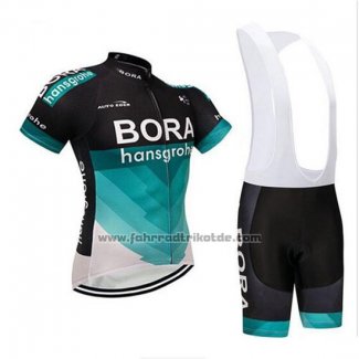 2018 Fahrradbekleidung Bora Shwarz und Teal Trikot Kurzarm und Tragerhose