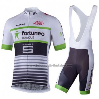 2018 Fahrradbekleidung Fortuneo Samsic Wei Trikot Kurzarm und Tragerhose