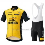 2018 Fahrradbekleidung Lotto NL Jumbo Gelb und Shwarz Trikot Kurzarm und Tragerhose