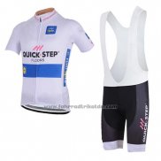 2018 Fahrradbekleidung Quick Step Floors Wei Trikot Kurzarm und Tragerhose