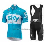 2018 Fahrradbekleidung Sky Blau Wei Trikot Kurzarm und Tragerhose