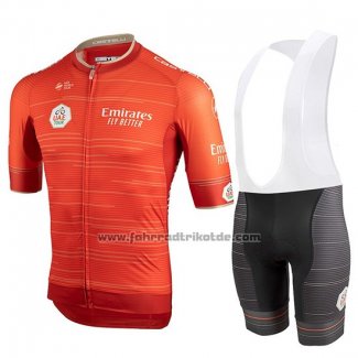 2019 Fahrradbekleidung Castelli Uae Tour Orange Trikot Kurzarm und Tragerhose