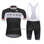 2019 Fahrradbekleidung Colnago Wei Shwarz Trikot Kurzarm und Tragerhose