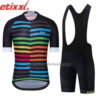 2019 Fahrradbekleidung Etixxl Shwarz Blau Trikot Kurzarm und Tragerhose