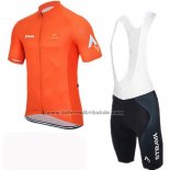 2019 Fahrradbekleidung Rally Orange Trikot Kurzarm und Tragerhose