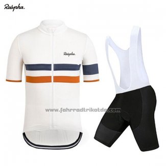 2019 Fahrradbekleidung Rapha Wei Orange Trikot Kurzarm und Tragerhose