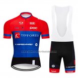 2019 Fahrradbekleidung Topforex Lapierre Rot Blau Trikot Kurzarm und Tragerhose