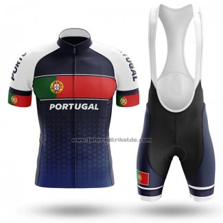 2020 Fahrradbekleidung Champion Portugal Blau Grun Rot Trikot Kurzarm und Tragerhose