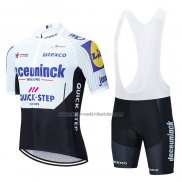 2020 Fahrradbekleidung Deceuninck Quick Step Wei Shwarz Trikot Kurzarm und Tragerhose