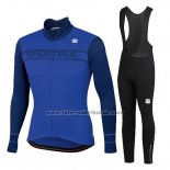 2020 Fahrradbekleidung Frau Sportful Blau Trikot Langarm und Tragerhose