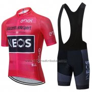 2020 Fahrradbekleidung INEOS Rosa Shwarz Trikot Kurzarm und Tragerhose