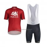 2020 Fahrradbekleidung Maloja Rot Wei Trikot Kurzarm und Tragerhose