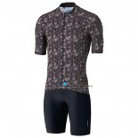 2020 Fahrradbekleidung Shimano Braun Trikot Kurzarm und Tragerhose