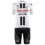 2020 Fahrradbekleidung Sunweb Wei Trikot Kurzarm und Tragerhose