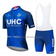 2020 Fahrradbekleidung UHC Dunkel Blau Trikot Kurzarm und Tragerhose