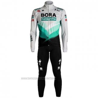 2021 Fahrradbekleidung Bora-Hansgrone Wei Trikot Langarm und Tragerhose