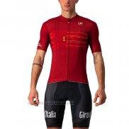 2021 Fahrradbekleidung Giro D'italia Rot Trikot Kurzarm und Tragerhose
