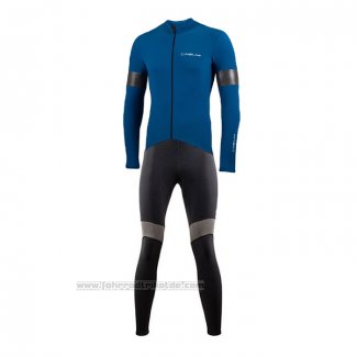 2021 Fahrradbekleidung Nalini Blau Trikot Langarm und Tragerhose