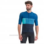 2023 Fahrradbekleidung Sportful Licht Azurblau Trikot Kurzarm und Tragerhose