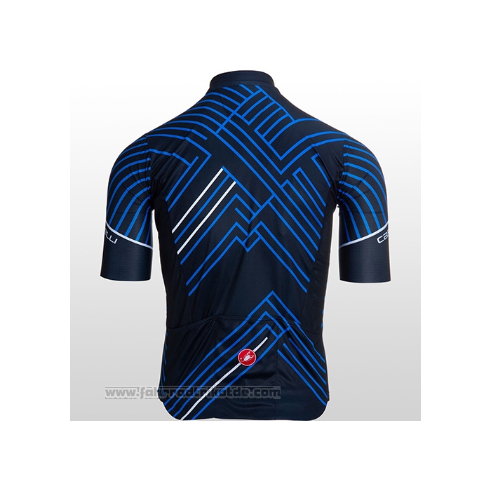 2021 Fahrradbekleidung Castelli Blau Shwarz Wei Trikot Kurzarm und Tragerhose