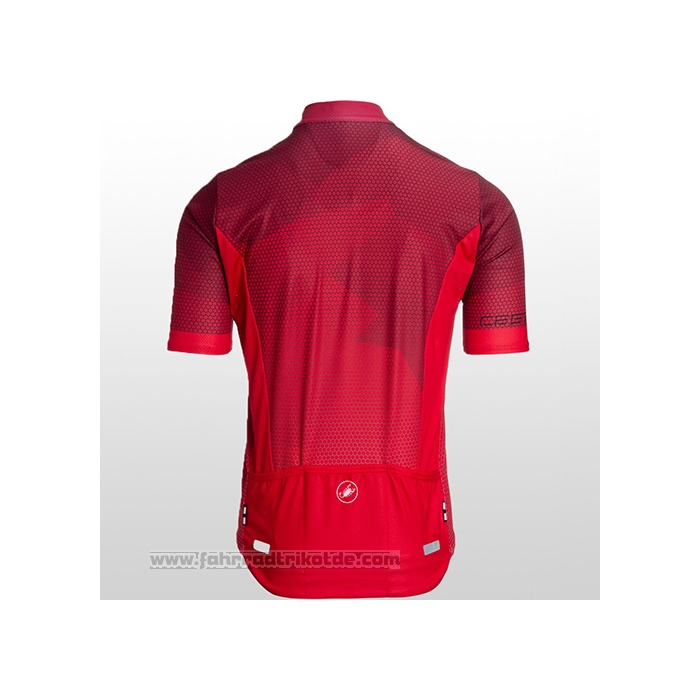 2021 Fahrradbekleidung Castelli Tief Rot Trikot Kurzarm und Tragerhose